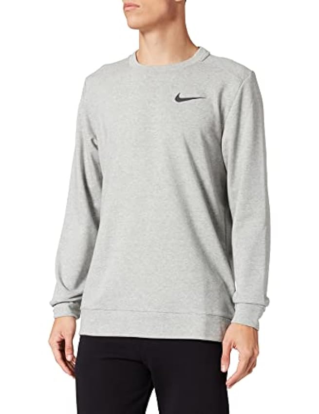 Nike M NK DF LS CRW Sweatshirt, dk Grey Heather/Black, 