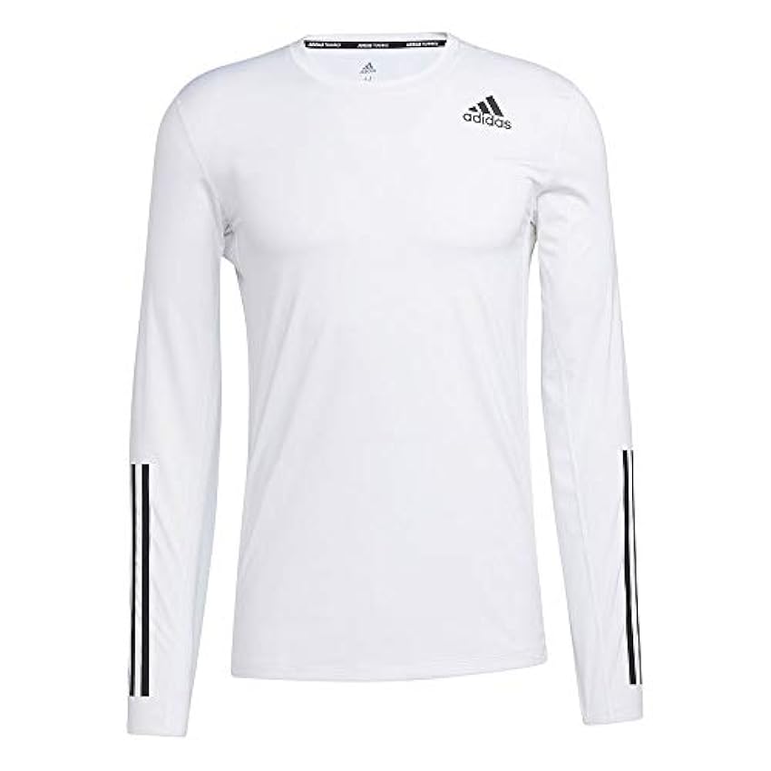 Adidas TF LS FT 3S Sweatshirt, Mens, White, M 8fSBZPuC