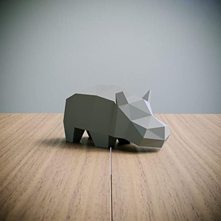 Yona DIY, Pequeño Hipopótamo Papercraft kit, Kit de origami 3D para montar a mano, 3D Puzzle para la decoración de hogar,Trofeo de papel, Regalo de papel,Bricolaje en papel, Rompecabezas 3D RRqyjody
