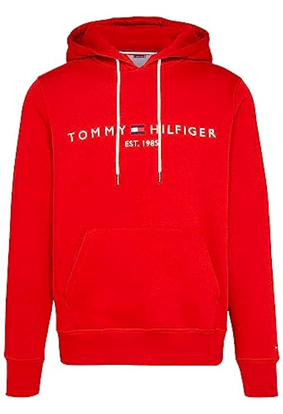 Tommy Hilfiger Hombres Fleece Forrado Logo Sudadera con Capucha Rojo E9R6WrWv